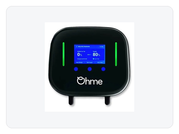 Ohme Home Pro 2 tethered EV charger with built-in screen
